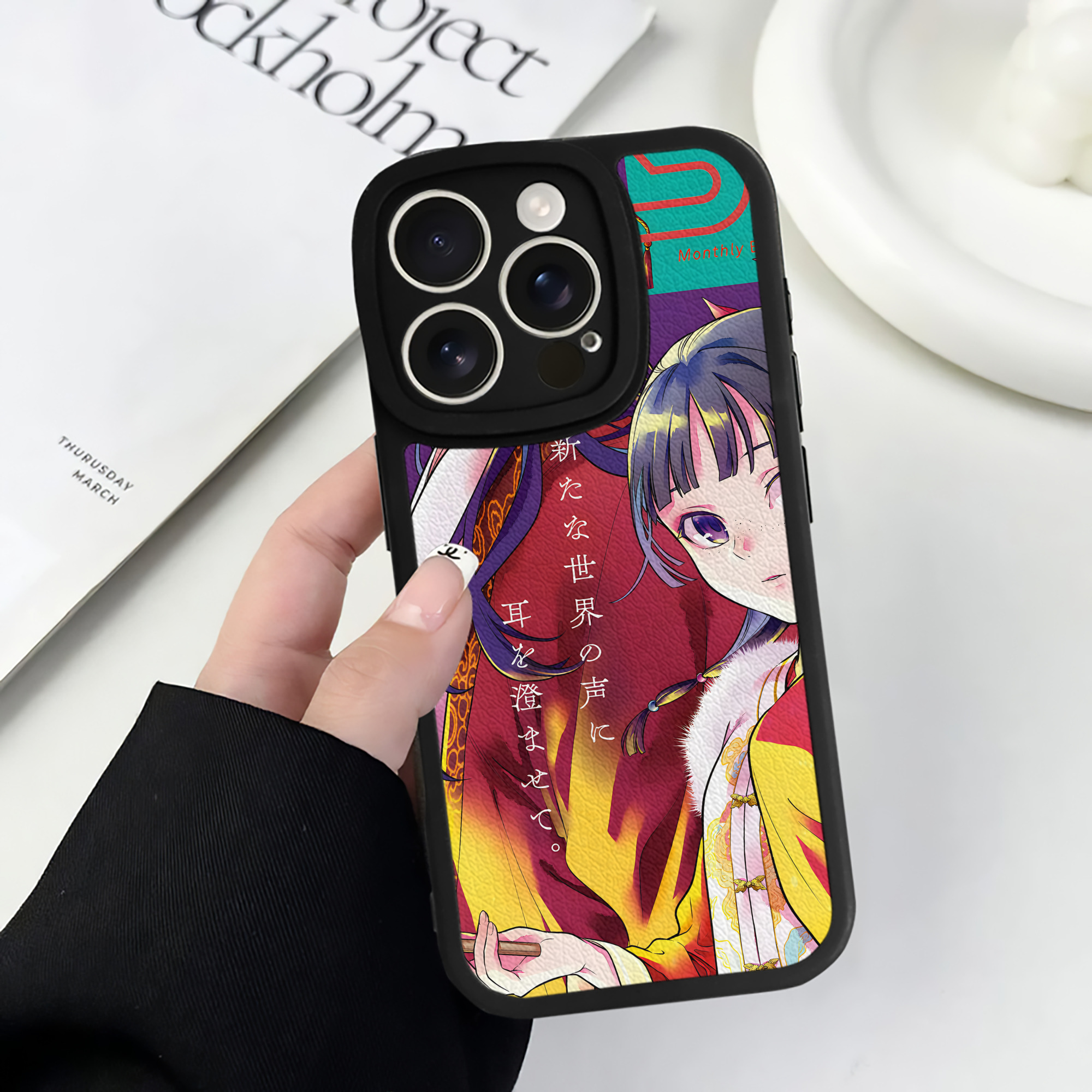 （画像用） 薬屋のひとりごと The Apothecary Diaries 【iPhone 16シリーズ対応】シリコンスマホケース（レザー調） 材質：シリコン